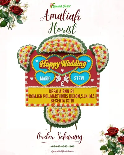 Karangan Papan Bunga Pernikahan di Sindanggalih